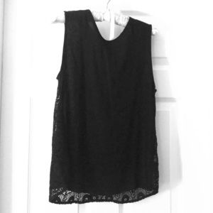 Black dressy lace back tank